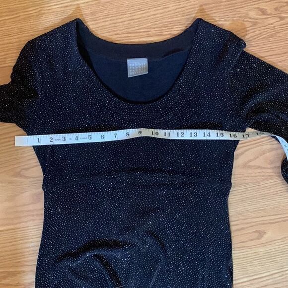 Rabbit Rabbit Designs Black Slinky Sparkly Maxi Dress Size 6 Prom Metallic - Picture 8 of 12